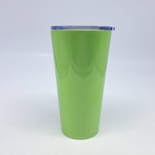 16OZ/480ML GLITTER SPARKLING ACERO INOX SKINNY TUMBLER W/ STRAW(GREEN)