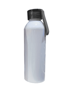 BOTELLA ALUMINIO BLANCA 750ML CON TAPA NEGRA