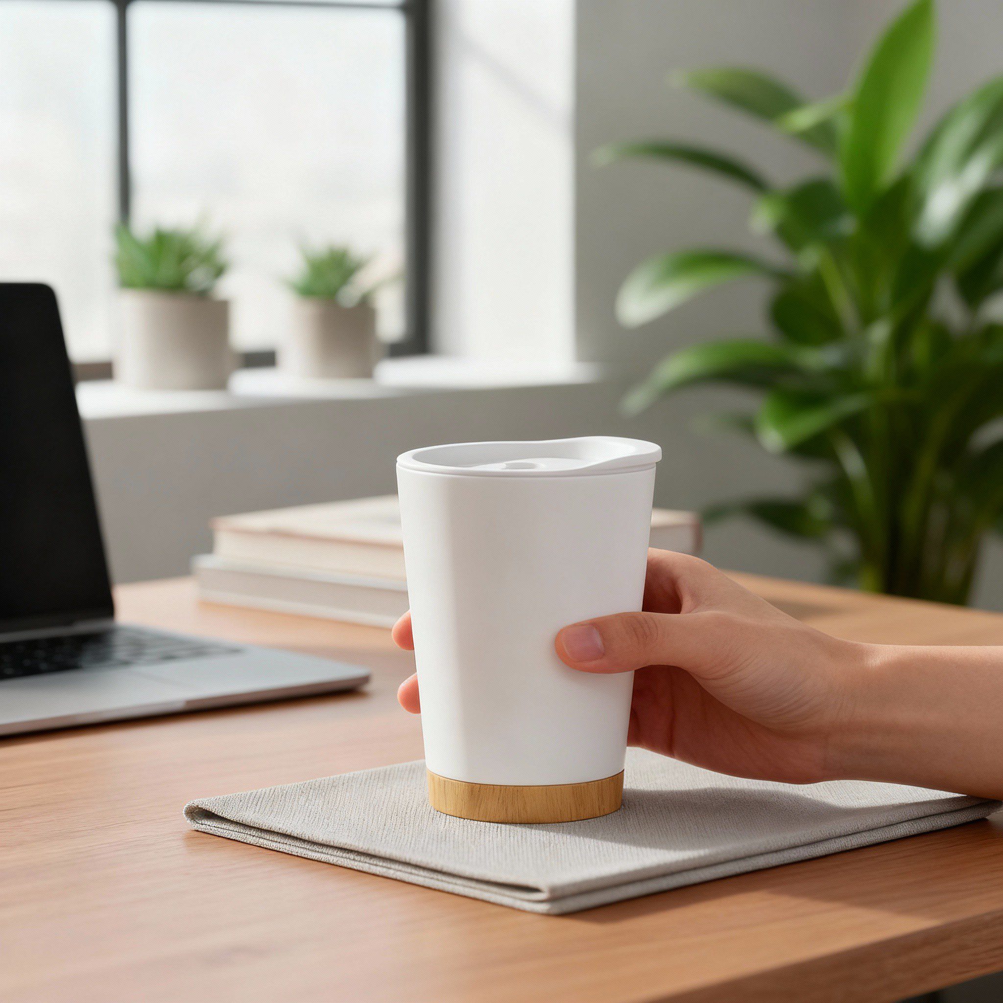 VASO BASE BAMBOO BLANCO - Imagen 2