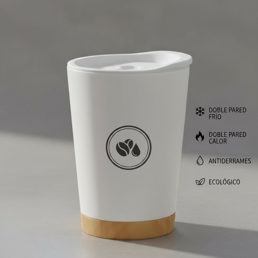 VASO BASE BAMBOO BLANCO - Imagen 3