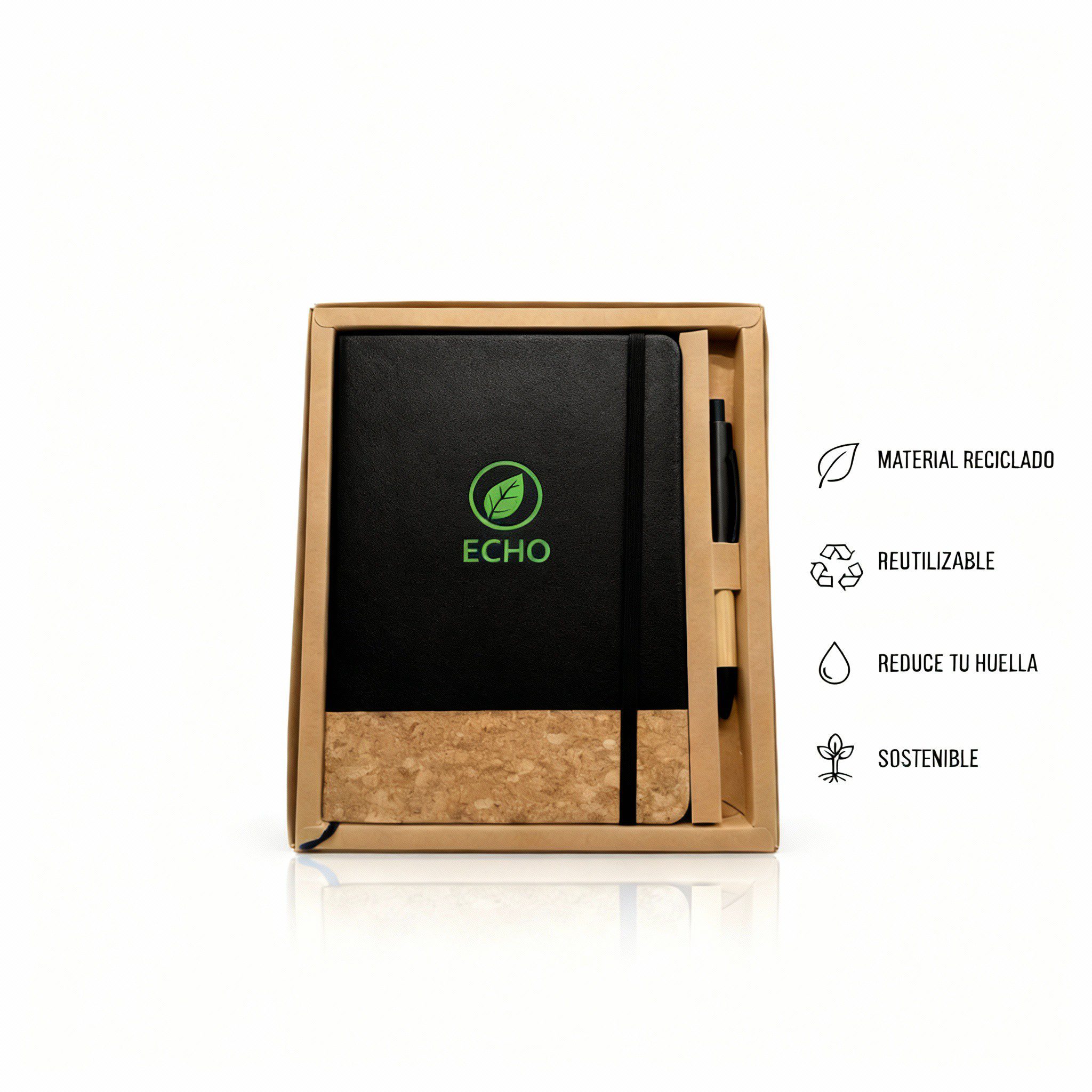 LIBRETA A5 DETALLES EN BAMBOO NEGRA - Imagen 3